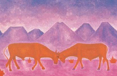 'Toritos', óleo sobre tela, 150 x 100 cms