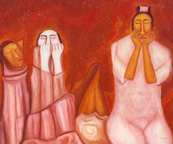 'Tristeza', óleo sobre tela 120 x 130 cms